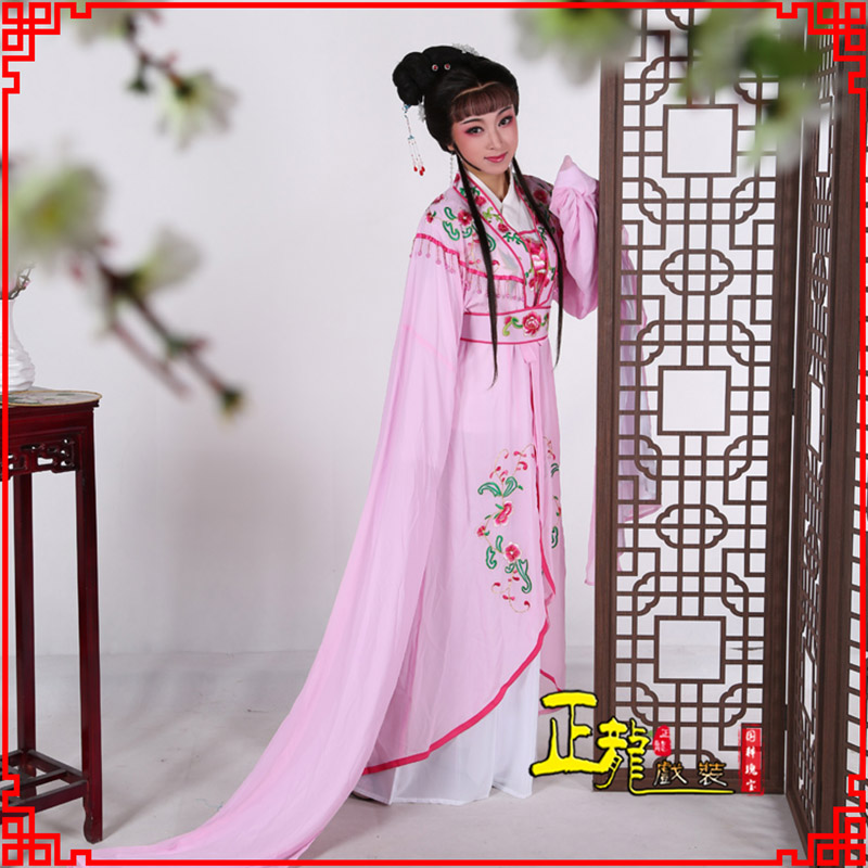 兰州花旦黄梅戏服古装戏服水袖戏剧假云肩长披